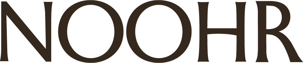 Logo of NOOHR with a dark brown color on a white background